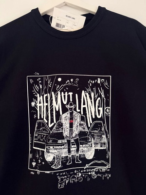 Helmut Lang μπλούζα με στρογγυλή λαιμόκοψη, μαύρη, μέγεθος Large