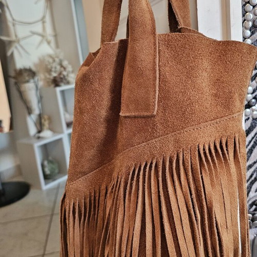 Borse in Pelle leather-suede handbag used, brown