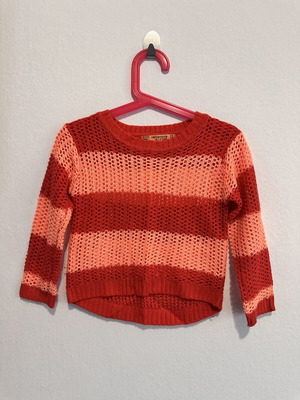 Terranova Kids knitted sweater for girls, size 4-5 years, red and pink stripes