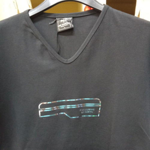 Martini T-shirt with V-neck and metallic print new