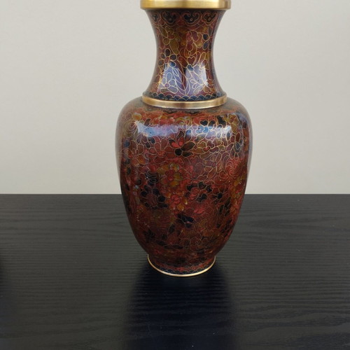 Cloisonne vintage decorative vase like new with metal