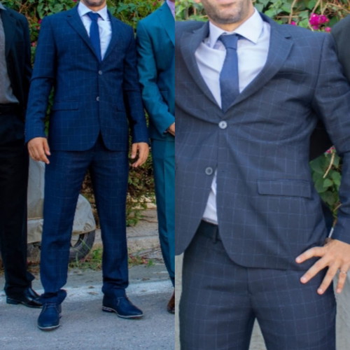 Groom Suit Italian Job blue like new, includes jacket, pants, shirt, tie