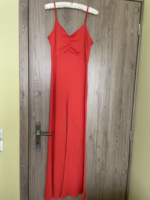 Bershka orange-red jumpsuit like new, summer style, size L