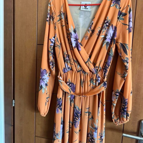C-THROU Dress small like new, multicolored yellow