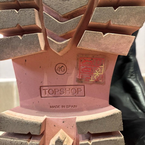 Chelsea Topshop boots used, leather, size 40, black-pink