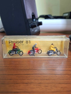 Preiser 81 Vintage σετ φιγούρες μοτοσυκλετιστών Hercules κλίμακα 1:87 σαν καινούργιο