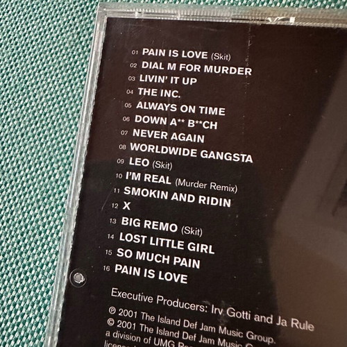 Ja Rule Pain Is Love CD like new, hip-hop album