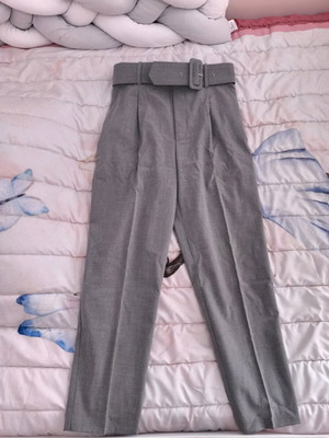 Zara women's high-waisted pants grey, like new, size M