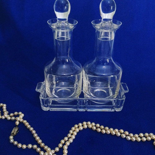 RCR lead crystal Italy oil and vinegar set like new