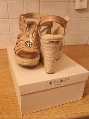 Jimmy Choo Palermo 111 πλατφόρμες σαν καινούργιο, μπεζ δέρμα