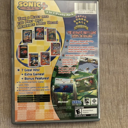 Sonic Mega Collection Plus & Super Monkey Ball Deluxe Xbox Original game
