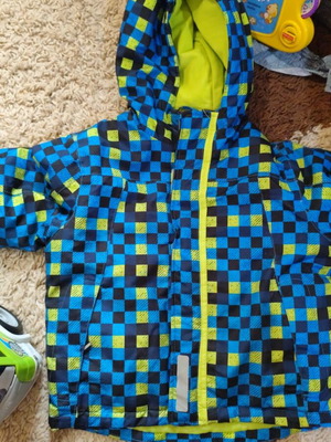 Boys' jacket used, size 98 cm, 3 years old, blue and green