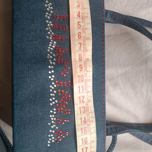 Mini Skondras bag blue denim with strass logo like new