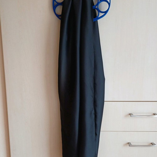 Women's classic black scarf like new, lightweight and semi-transparent