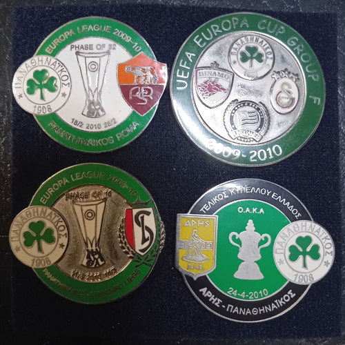 Panathinaikos 2009-2010 Europa League pin set of 4