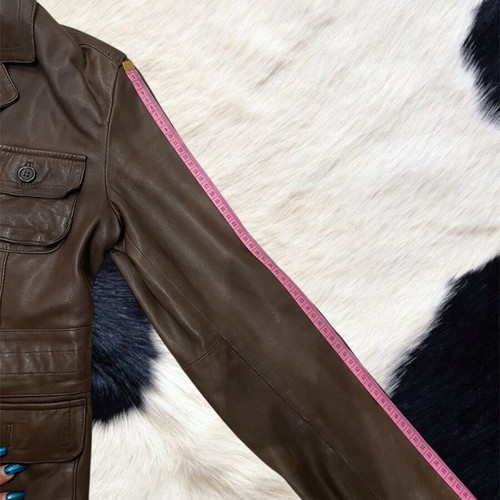 Vintage δερμάτινο jacket σαν καινούργιο, καφέ, μέγεθος XL