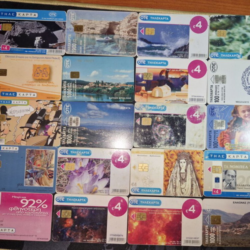Phone cards used, pack of 197 pieces
