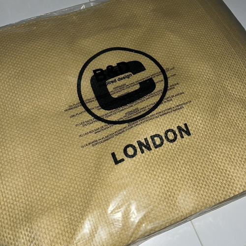 B&D London woven beach tote bag, beige, 50x40 cm