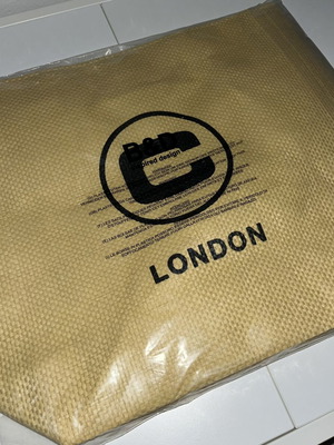 B&D London woven beach tote bag, beige, 50x40 cm