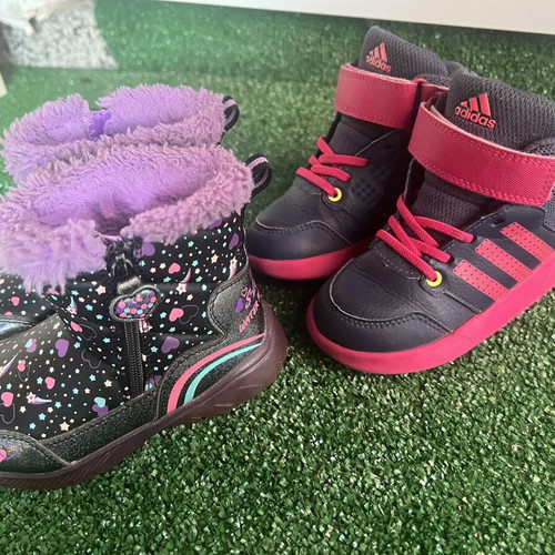 Skechers and Adidas kids shoes like new, size 23, colorful