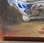 Έργο Χρήστου Παλλατζά 2003 λάδι σε καμβά με χειροποίητη κορνίζα σαν καινούργιο
