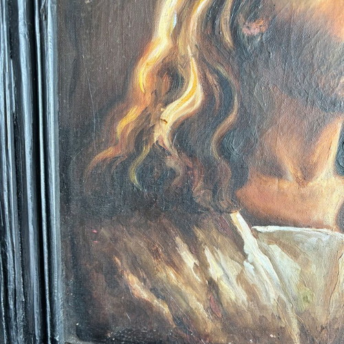 Painting Head of Jesus Christ used, canvas copy