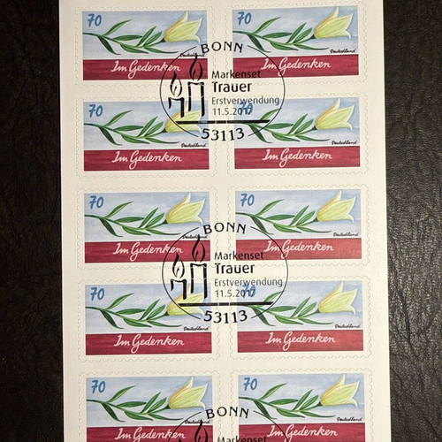 Im Gedenken Germany Stamp Block 6 New 2017
