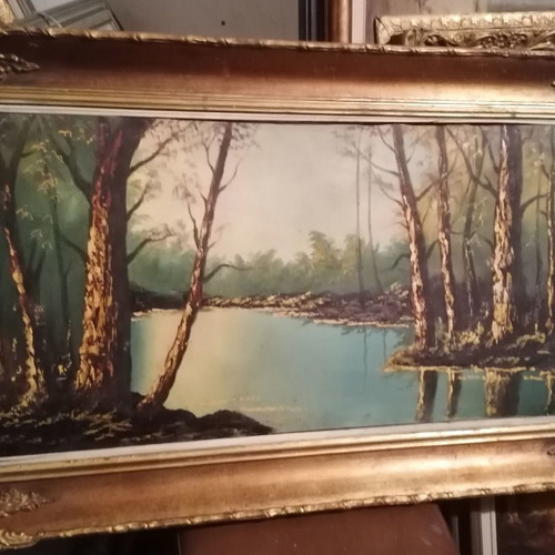Oil painting Tseliris 1960 used with carved frame