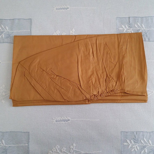 Das Home single bed sheet set and duvet cover cotton satin gold mustard new