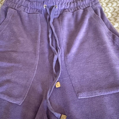 SugarFree terry fabric pants used, size M, purple