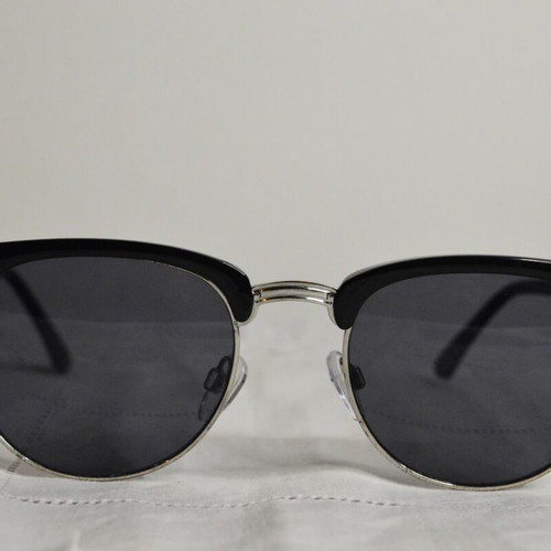 H&M Round Sunglasses Black Silver Like New