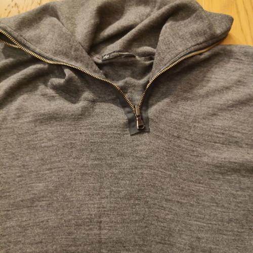 Daniele Alessandrini Grey Wool Pullover Sweater Like New, Batwing Sleeves