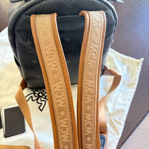 MCM backpack used, black and beige