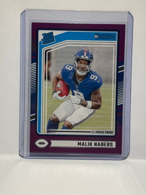 Κάρτα 2024 Panini Donruss Football Malik Nabers #383 Purpre Press Proof καινούργια