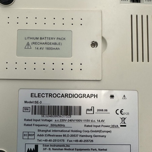 Edan SE-3 Smart ECG used professional 3-channel electrocardiograph with accessories