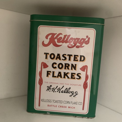 Kellogg's Corn Flakes Collectible Metal Box Vintage 1992 Like New