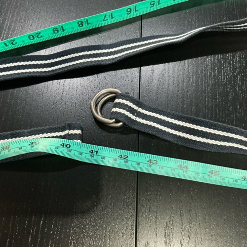 Striped belt like new, adjustable, white and blue