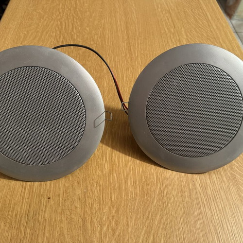 Ceiling speakers set of 2, round recessed design