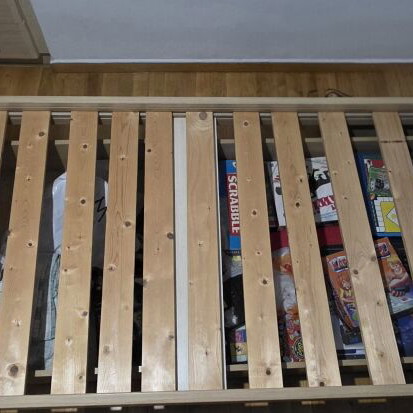 Neoset single bed 90×200 with storage drawers used, blue