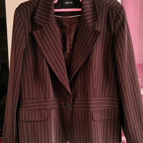 Brown dark South jacket XL with fine stripes like new