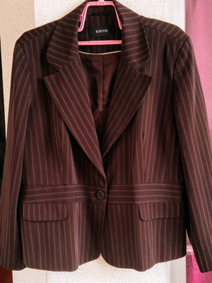 Brown dark South jacket XL with fine stripes like new