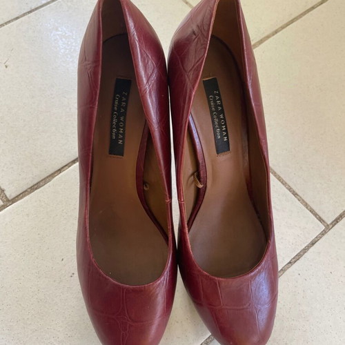 Zara burgundy heels used, size 37, cruise collection