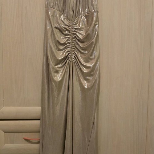 Zara dress new, size S, beige gold silver