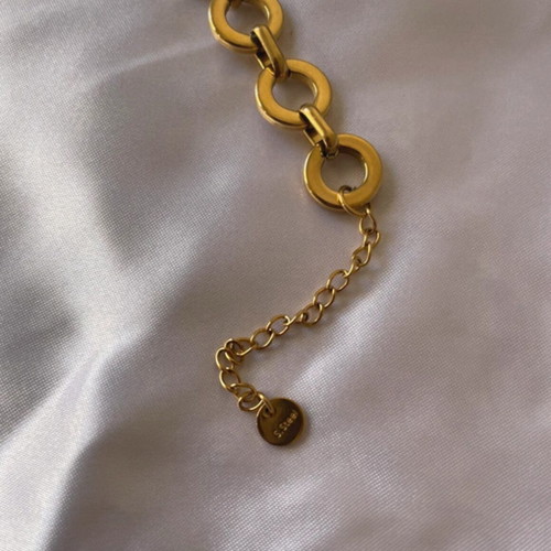 Steel gold bracelet new with zircon