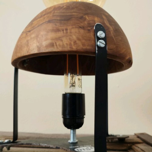 Table lamp new unique design with wooden shade