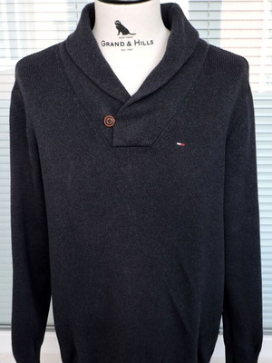 Tommy Hilfiger Denim Mens Grey Cotton Long Sleeve Jumper like new, size Large
