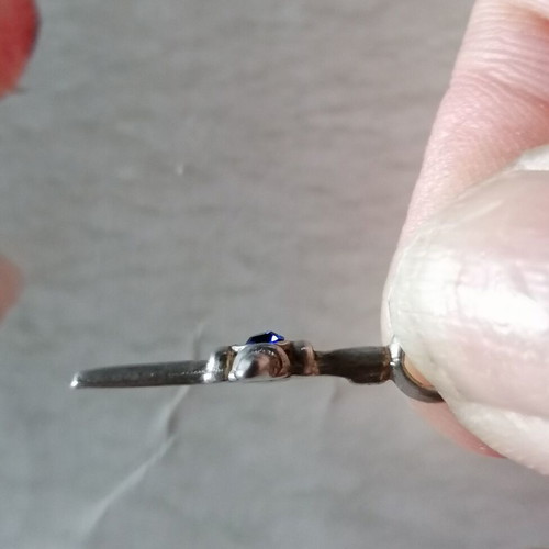 Silver 925 Cross with Blue Zircon New