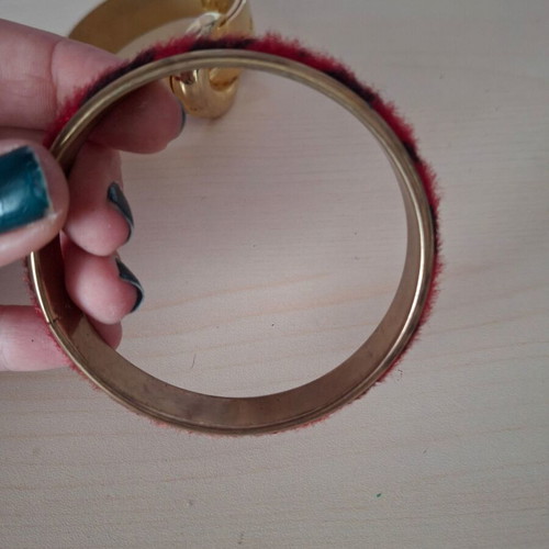 Zebre bracelet like new, burgundy and black with gold collar