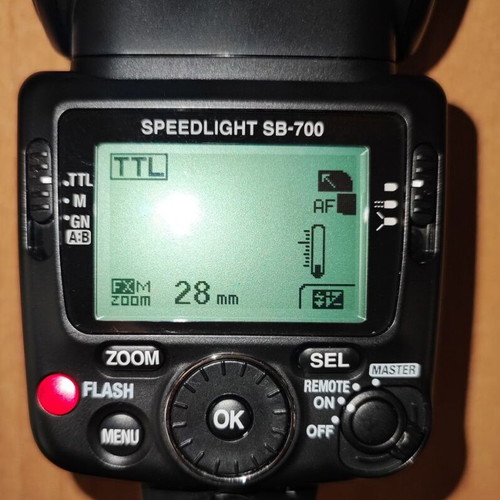 Nikon SB-700 flash with case and accessories