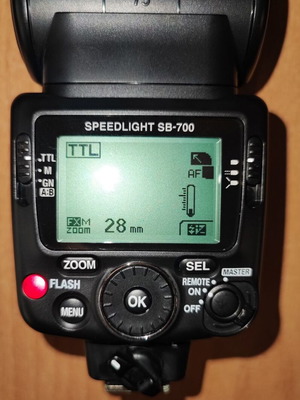 Nikon SB-700 flash with case and accessories